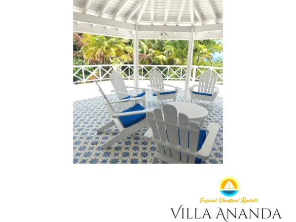 Tropical Vacation Rentals - Villa Ananda 12 - Large Verandah with seating area