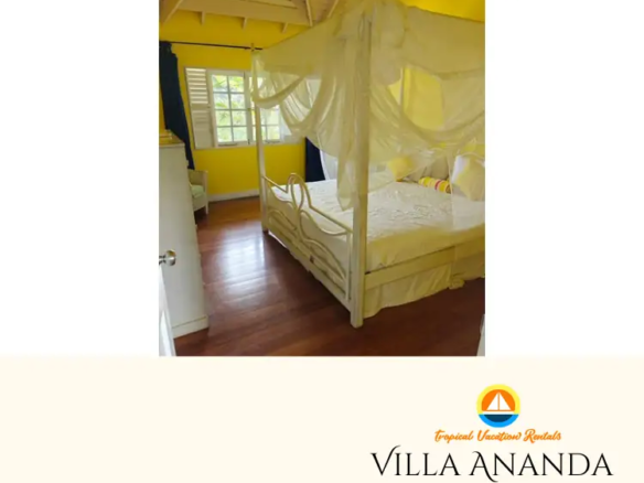 Tropical Vacation Rentals - Villa Ananda 24 - Bedroom 2 - Queen Bed Sleeps 2 Persons - Different Angle from the doorway