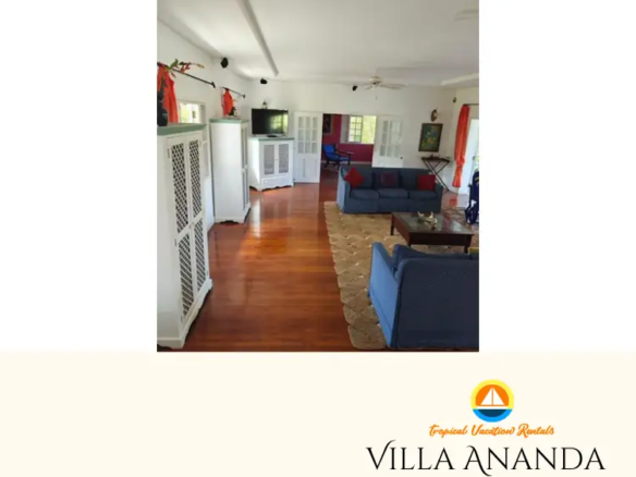 Tropical Vacation Rentals - Villa Ananda 8 - Living Area - Seating Area with Sofa Open Floor - Wider Angle